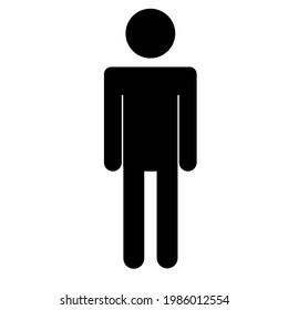 Icono del hombre de pie sobre fondo blanco
