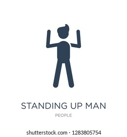 standing up man icon vector on white background, standing up man trendy filled icons from People collection, standing up man vector illustration