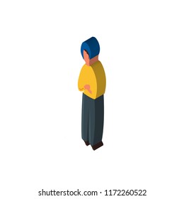 Standing man isometric left top view 3D icon