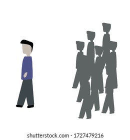 Imagen de caricatura del líder del hombre de pie