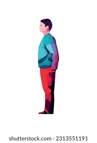 standing man in modern clothes icon isolated