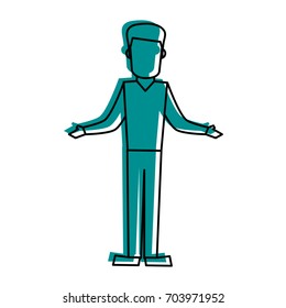 standing man with open arms avatar icon image 