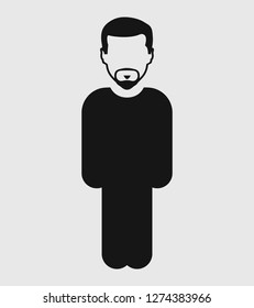 Standing Man profile Icon. Flat style vector EPS.