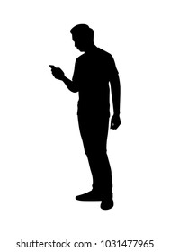 Standing man silhouette vector