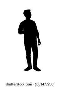 Standing man silhouette vector