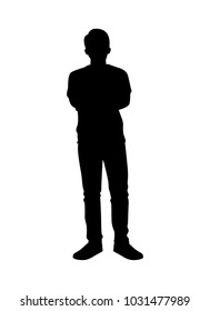 Standing man silhouette vector