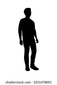 Standing man silhouette vector