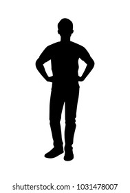 Standing man silhouette vector
