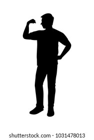 Standing man silhouette vector
