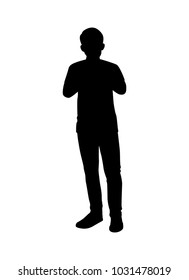 Standing man silhouette vector