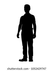 Standing man silhouette vector