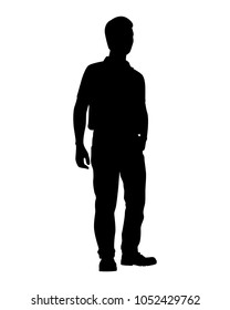 Standing man silhouette vector