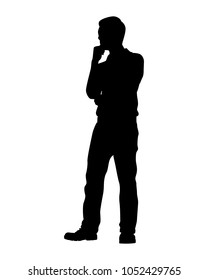 Standing man silhouette vector
