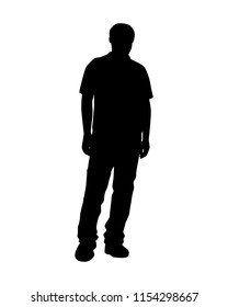 Standing man silhouette vector