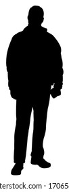 standing man silhouette vector