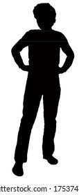 standing man silhouette vector 