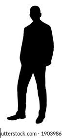 standing man silhouette vector 