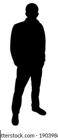 standing man silhouette vector 