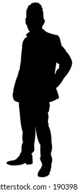 standing man silhouette vector 