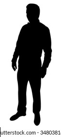 standing man silhouette vector 