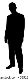 standing man silhouette vector 