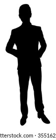 standing man silhouette vector 
