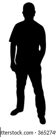 standing man silhouette vector 