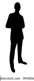 standing man silhouette vector