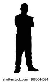 Vector de silueta del hombre de pie sobre blanco