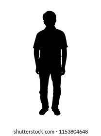 Standing man silhouette vector. Person concept.