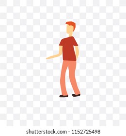 Standing Man vector icon isolated on transparent background, Standing Man logo concept