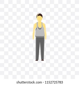 Standing man vector icon isolated on transparent background, Standing man logo concept