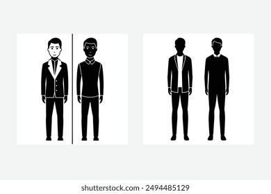 Standing man vector illustration icons