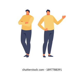 Standing man vector template set