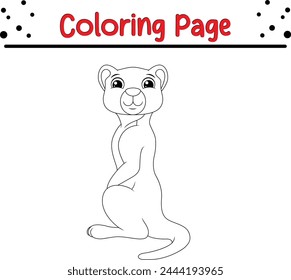  standing meerkat coloring page for kids
