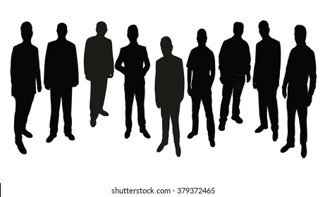 standing men silhouette vector