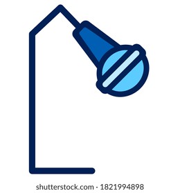 standing microphone flat icon. vector illustration flat design