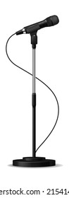 Standing microphone. Realistic stage mic. Concert device