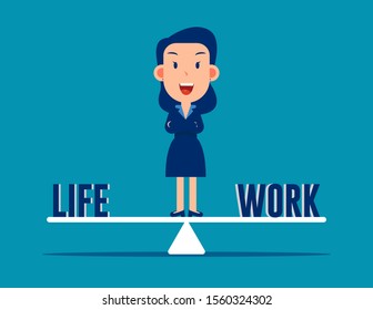 Standing in the middle between life and work. Work and Life balance concept.