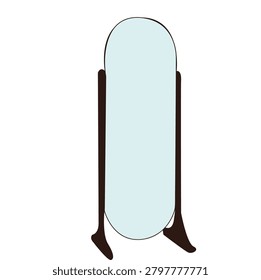 standing mirror. Full body long mirror with shelf