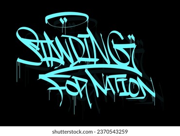 STANDING FOR NATION word graffiti tag style