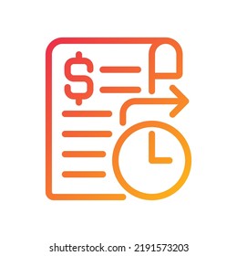 Standing order pixel perfect gradient linear vector icon. Regular automatic payment. Bank account. Standing instruction. Thin line color symbol. Modern style pictogram. Vector isolated outline drawing
