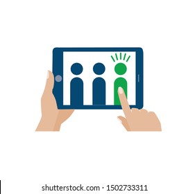 Standing out on the internet / Digital Visibility line art vector icon for apps and websites and presentations - Vector