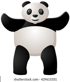 Standing Panda Two Hands Raised Vector Stock Vector (Royalty Free ...