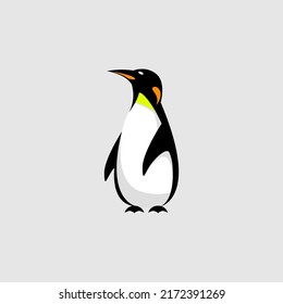 standing penguin illustration in grey background