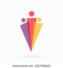 standing people logo design template