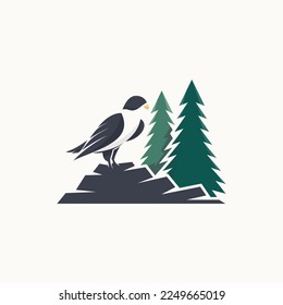 standing peregrine falcon vector logo