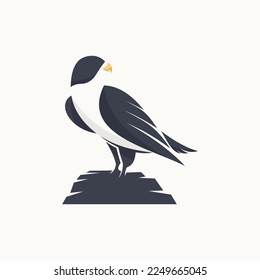 standing peregrine falcon vector logo