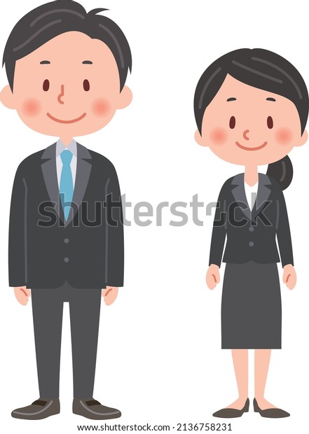 Standing Pictures Men Women Suits Vector Stock Vector (Royalty Free ...