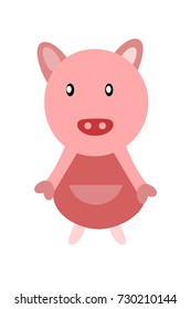Standing pig White background